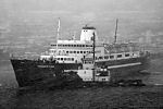 Ferry in snowstorm